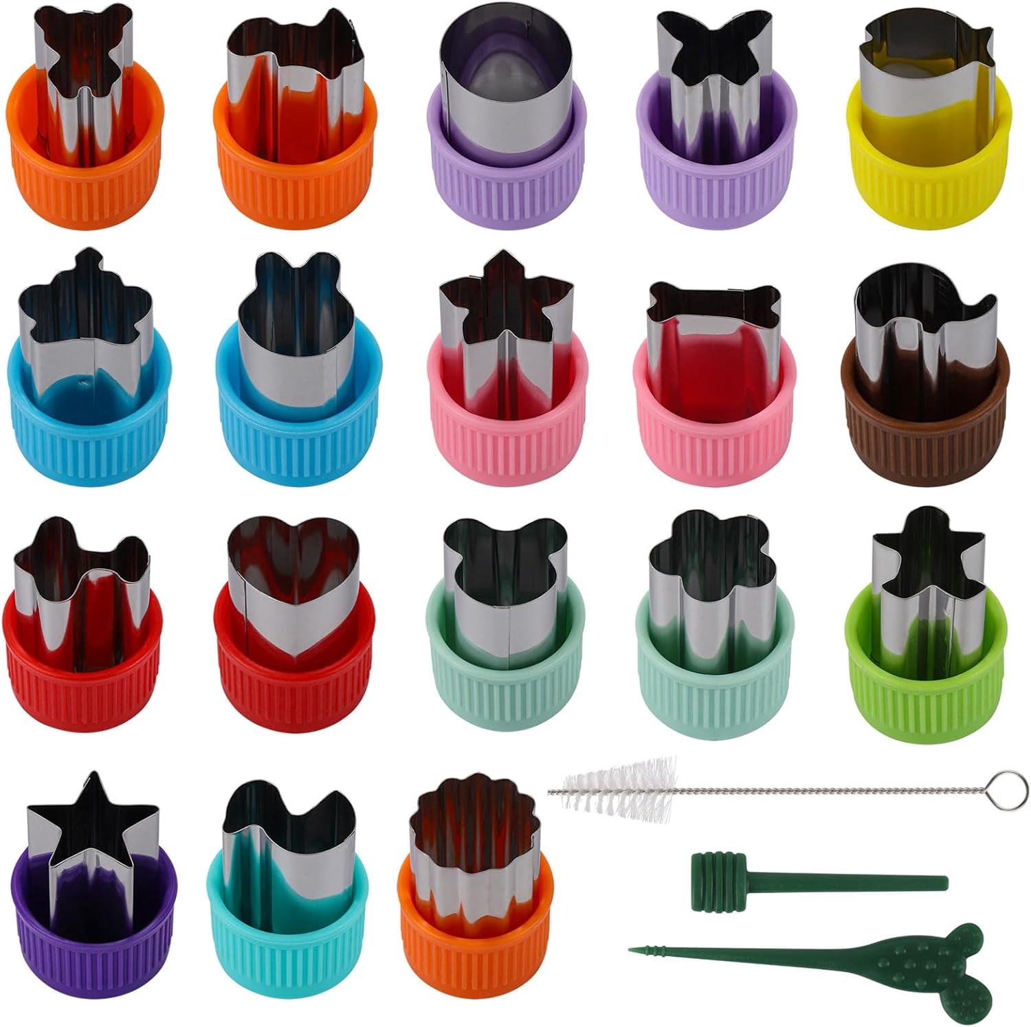 21Pcs Vegetable Cutter Shapes Set - 18Pcs Fruit Shape Cutters and 3Pcs ...