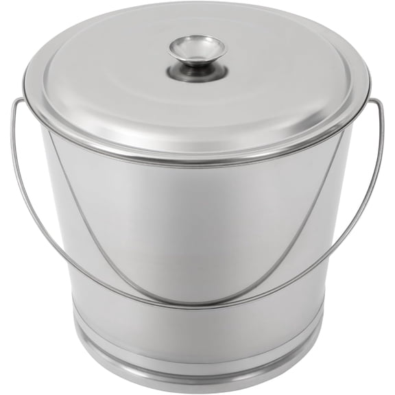 21QT Stainless Steel Milk Pail with Lid & Handle  Heavy Duty Metal Milk Jug, Ice Bucket, Goat Milking Bucket, Durable Farm & Kitchen Compost Bin