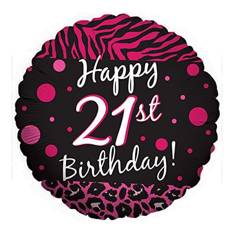 21ST BIRTHDAY party BLACK hot PINK ZEBRA print CHEETAH leopard