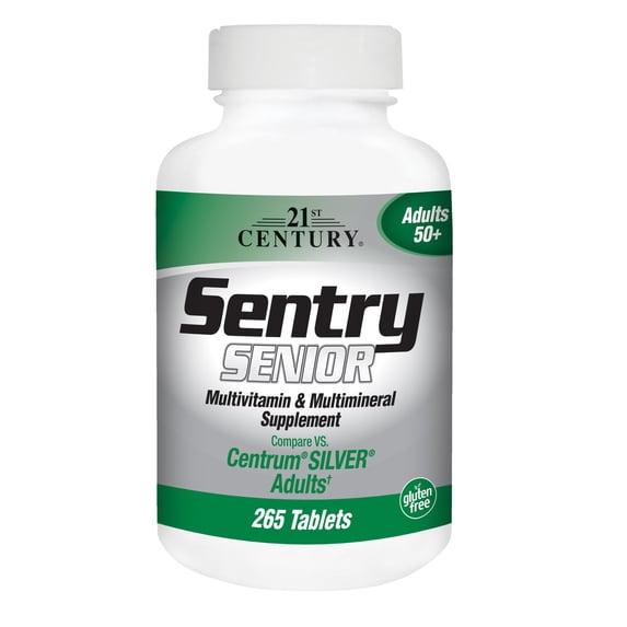 21st Century Sentry Senior Adults 50+ multivitamin and multimineral supplement, 60 mg, gluten free