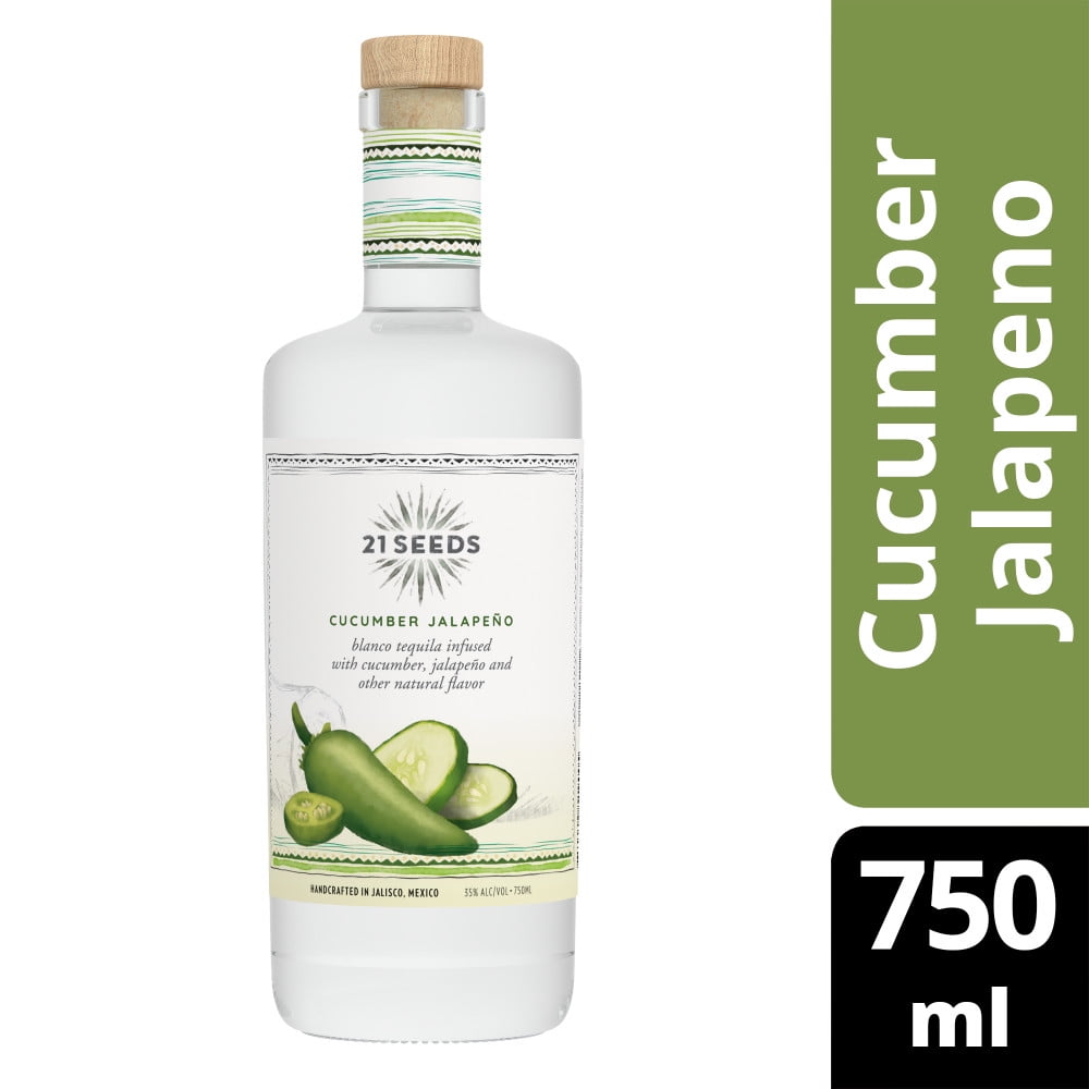 21Seeds Cucumber Jalapeno (Blanco Tequila Infused with Cucumber, Jalapeno and other Natural Flavors), 750 mL