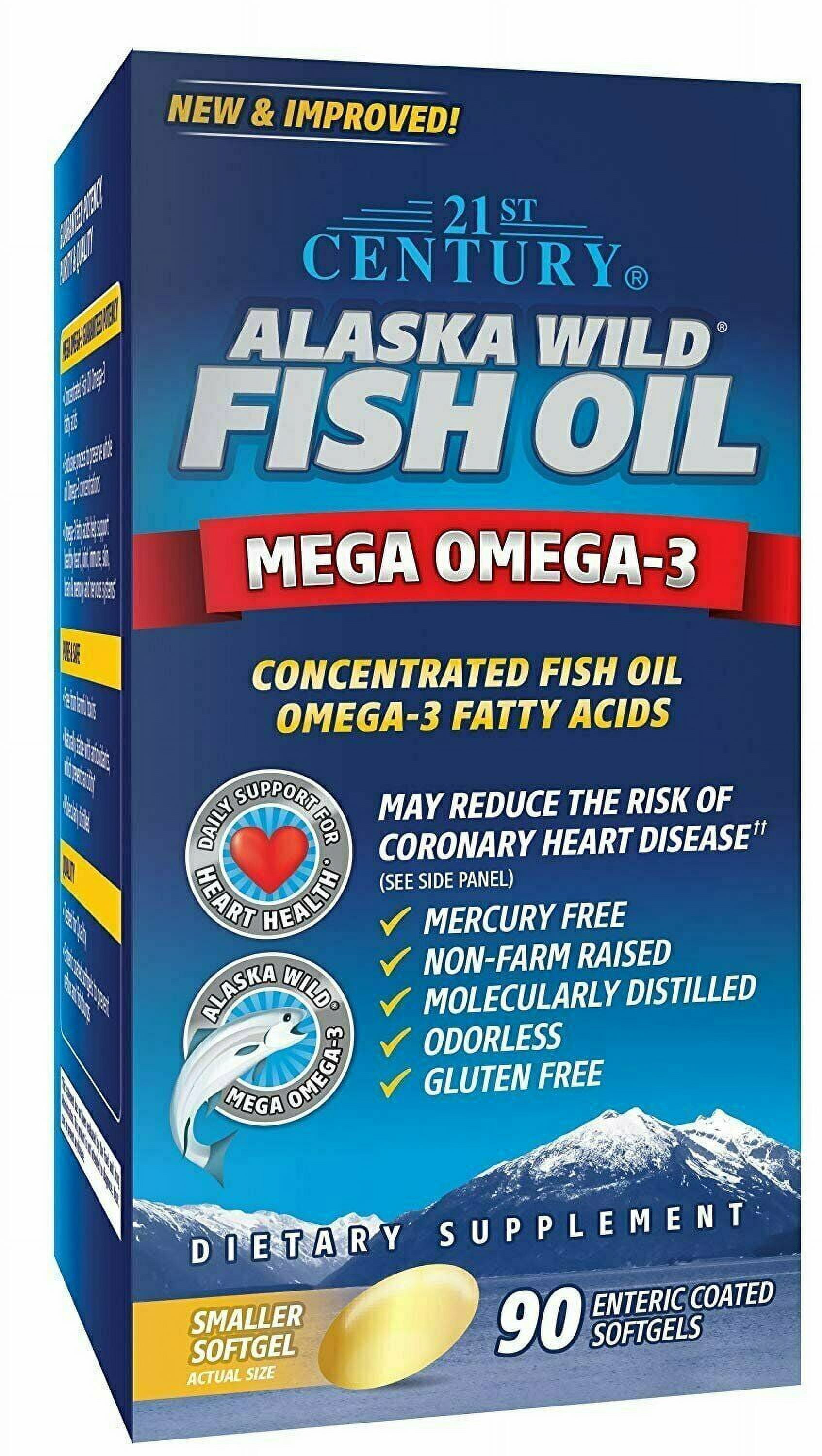21St Century Alaska Wild Fish Oil with Omega-3 Softgels, 90 ct, 4 Pack