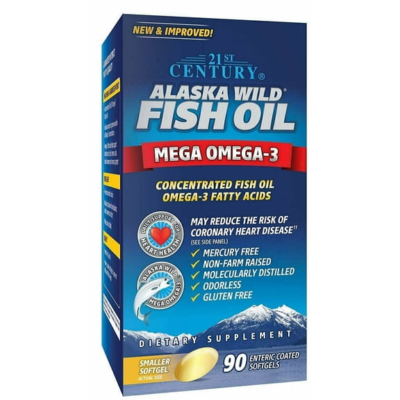 21St Century Alaska Wild Fish Oil with Omega-3 Softgels, 90 ct, 4 Pack