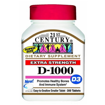 21St Century D 1000 Iu Extra Strength Tablets - 300 Ea, 6 Pack