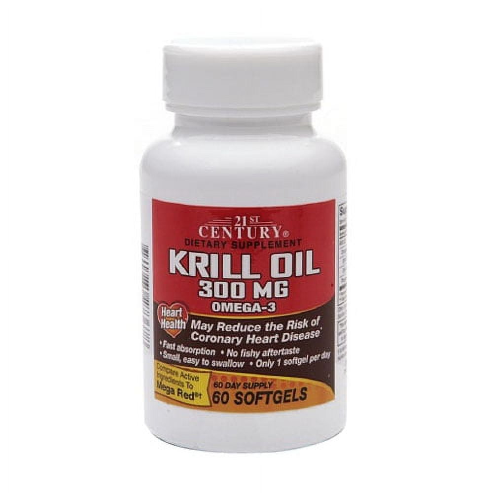 21St Century Krill Oil 300Mg Omega 3 Softgels 60 Ea 6 Pack