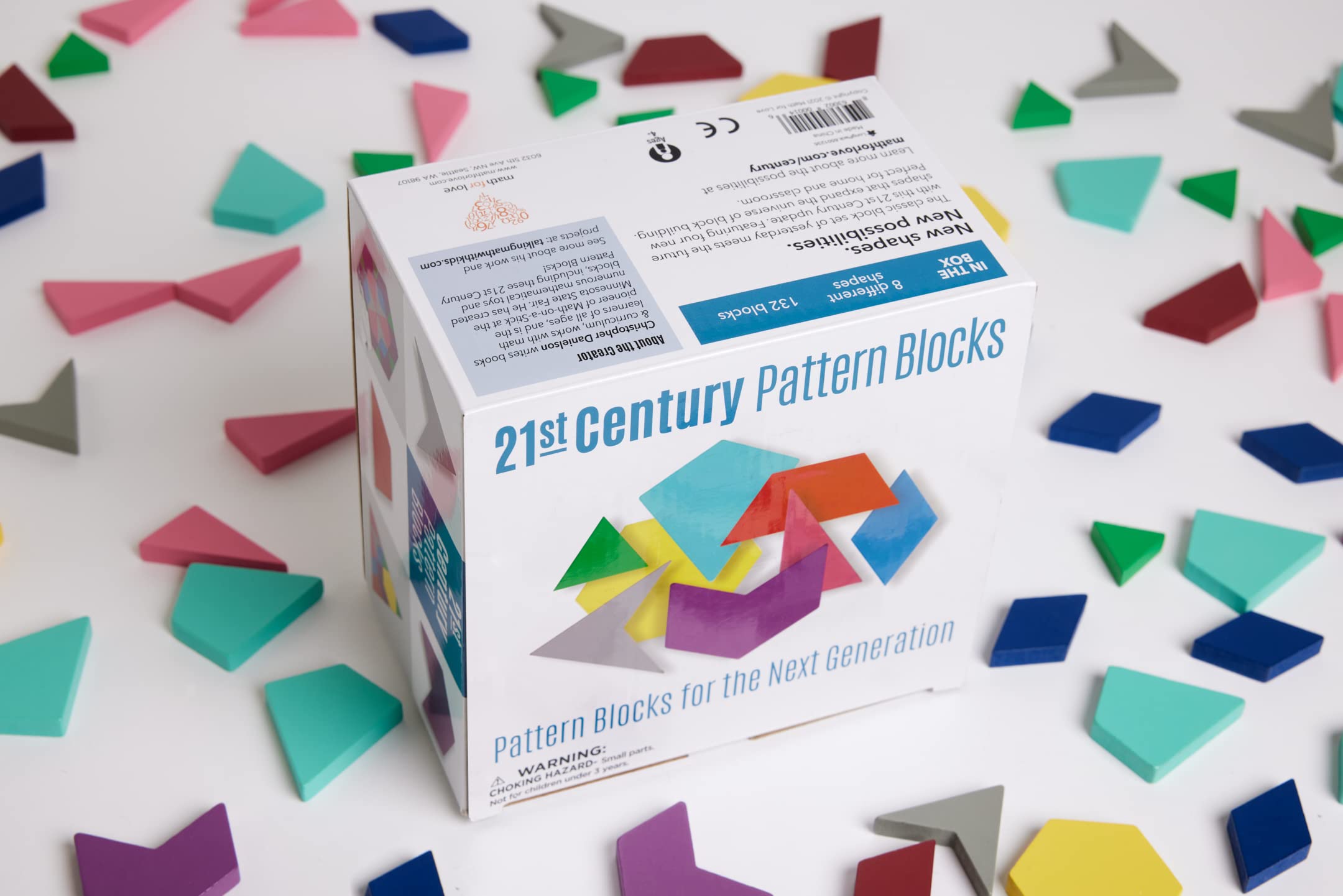 21st Century Pattern Blocks 132-Piece Wooden Pattern Blocks Set - 8 ...