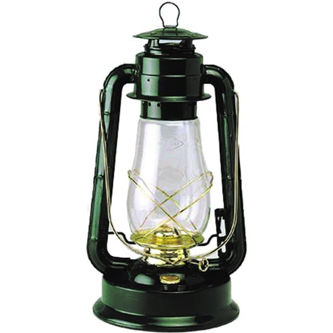 Vintage Green Metal and Glass Lantern 15 inches