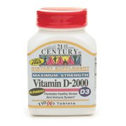21St Century Vitamin D-2000 Maximum Strength D3 Tablet - 110 Ea, 3 Pack