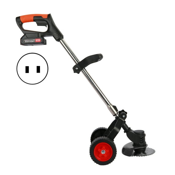 21V 2000mAh Batteries Supply Rechargeable D-Shaped Handle 2 Wheel Electric Lawn Mower