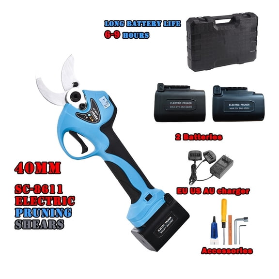 21V 40mm Cordless Pruner Lithium-ion Pruning Shear Efficient Scissors Bonsai Electric Tree Branches Garden Tools SC-8611/8611A ,Easy to Operate