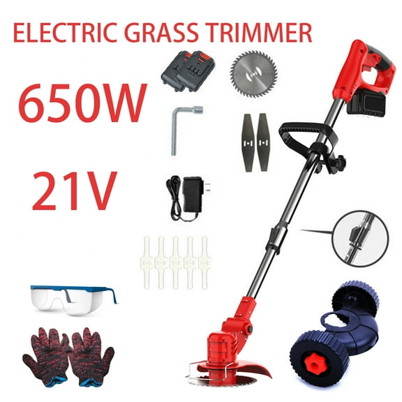Homemart 650 Watt 21 Volt Walk Behind String Trimmer, Dual Control Switch