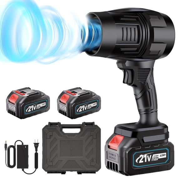 21V 850W Cordless Handheld Turbo Blower 80000 RPM High Speed Leaf & Snow Blower with Adjustable Speed for Yard Cleaning, Black