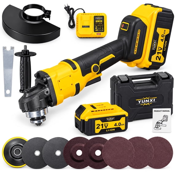 21V Brushless Cordless Angle Grinder, 8300RPM Portable Handheld ...