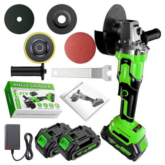 21V Brushless Cordless Angle Grinder, Variable Speed Lithium-ion Power Grinder for Cutting Grinding Polishing
