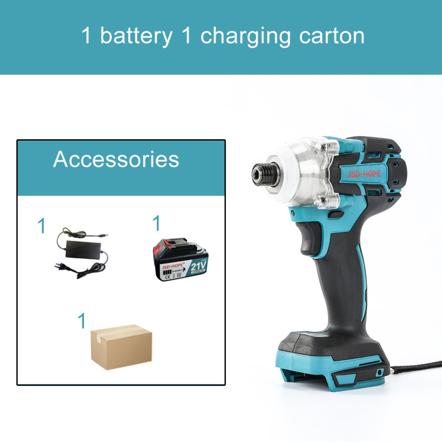 21V Brushless Cordless Impact Driver, Compact Electric Screwdriver Power Tool