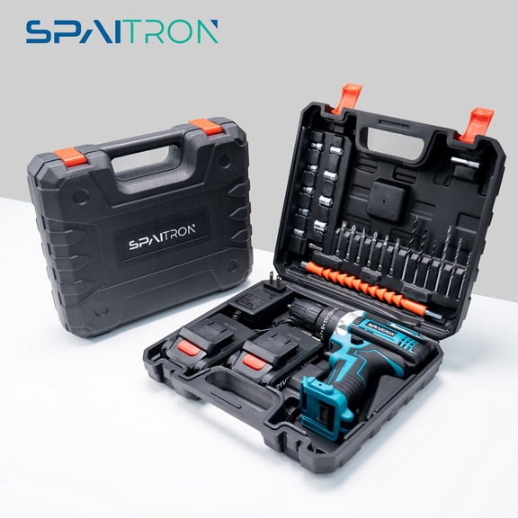 21V Brushless Impact Drill Driver - 25-Speed High Torque, 2 Lithium Batteries + Charger, 24pcs Accessories & Tool Bag for Home Improvement/DIY Repairs