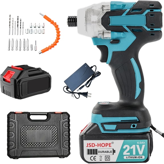 21V Brushless Impact Driver-Cordless Lithium-Ion Electric Screwdriver&Compact Drill, Rechargeable Power Tool with 1/4" Hex Chuck for Home and Professional Use