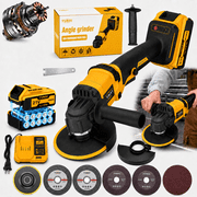 21V Cordless Angle Grinder with 1 Battery and Fast Charger, 4000mAh Li-Ion, Grinding Polishing Tool for Metal Stone Wood