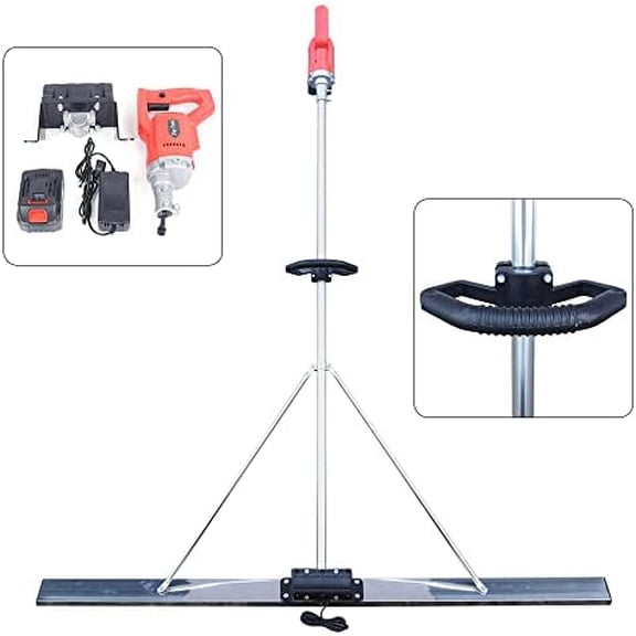 21V Cordless Concrete Screed Vibrators Pavement Trowel Battery Power Cement Surface Lithium Battery Leveler Finishing Brushless Motor w/ 59" Blade$$Tools & Hardware Other