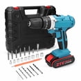 thumbnail image 1 of 21V Cordless Drill, Electric Power Drill Set with Fast Charger, 2 Variable Speed 25+3 Torque Setting Power Tools Kit and Drill/Driver Bits, 1 of 10