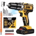 thumbnail image 1 of 21V Cordless Drill Kit with Battery and Charger, 34-Piece Electric Power Drill Set with 45Nm Torque, Adjustable Clutch, LED Light for Home Repair, DIY and Furniture Assembly, 1 of 12