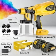 21V Cordless Electric Paint Spray Gun, High Power HVLP Paint Sprayer for Home DIY & Furniture Painting