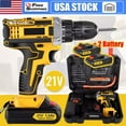 thumbnail image 1 of 21V Cordless Hammer Drill Set Electric Impact Driver Screwdriver with 2 Battery for Home, Garden, DIY & Workshop, 1 of 11