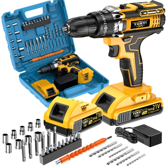 21V Cordless Impact Drill, Adjustable Power Tool for Auto & Household Maintenance