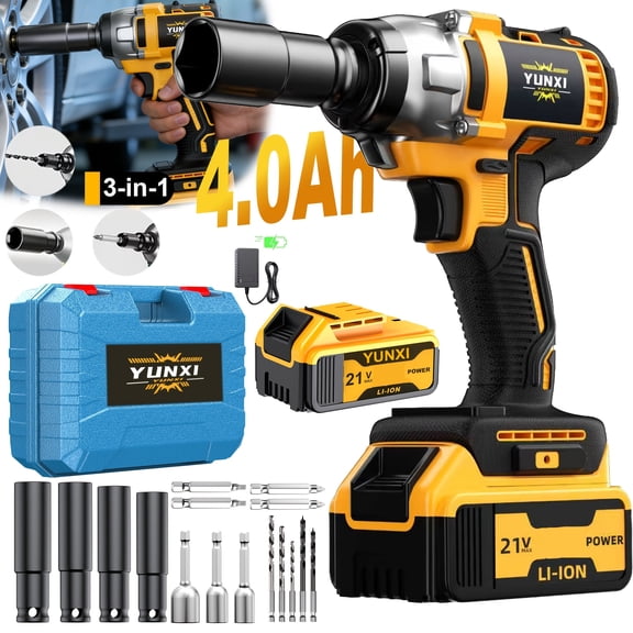 21V Cordless Impact Wrench, 3-in-1 Multifunctional Tool for Auto & Home Repair