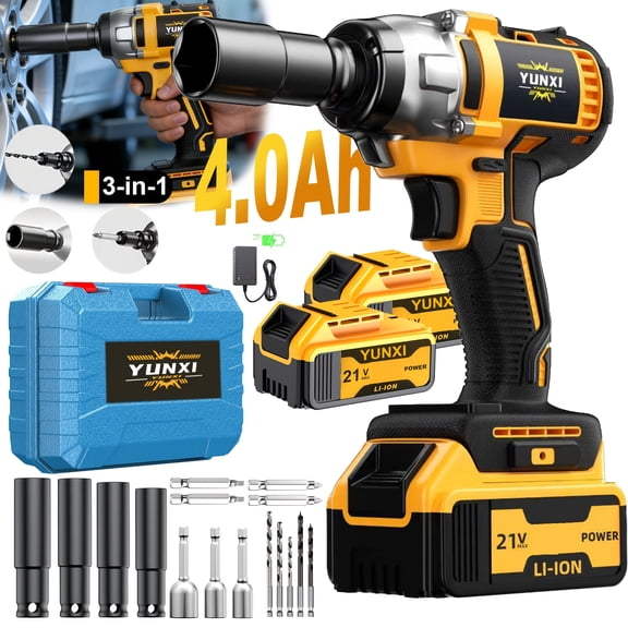 21V Cordless Impact Wrench, 3-in-1 Multifunctional Tool for Auto & Home Repair