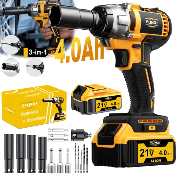 21V Cordless Impact Wrench, 3-in-1 Multifunctional Tool for Auto & Home Repair