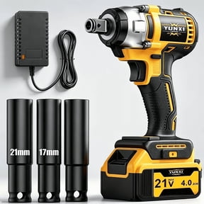 21V Cordless Impact Wrench, 740Ft-lbs (1000N.m) 1/2" Brushless Impact Gun, 21V High Torque Power Impact Driver, 2x21V Batteries 3300 RPM 1000W Electric Impact Gun for Home, Electric Impact Motor Va