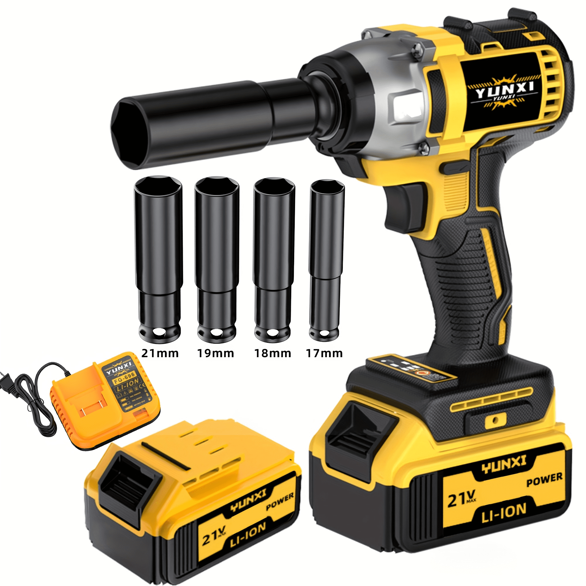 21V Cordless Impact Wrench, Portable Power Tool for Home & Outdoor Use