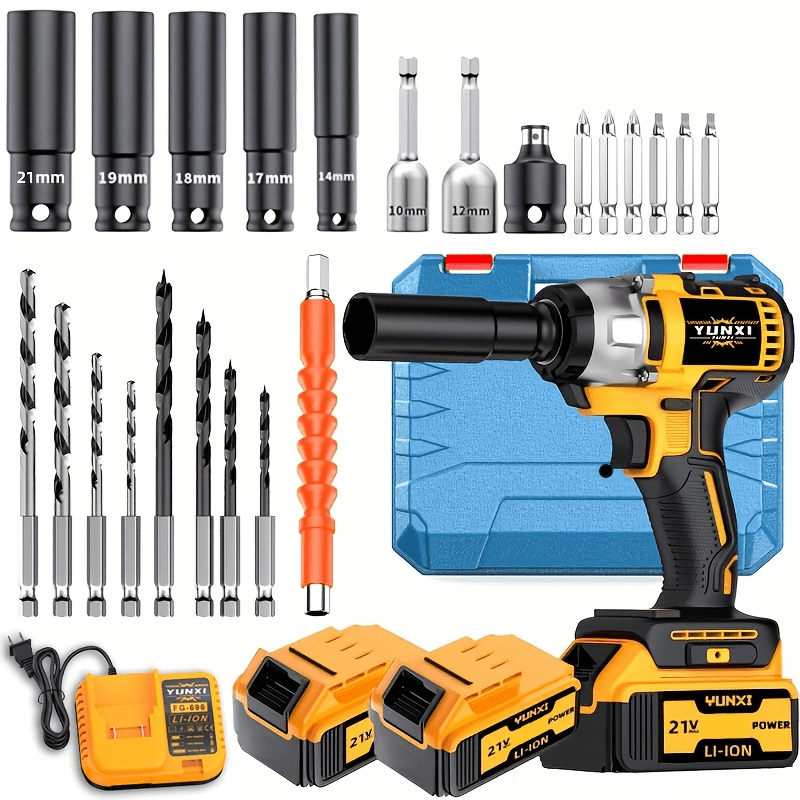 21V Cordless Impact Wrench, Portable Power Tool for Home & Outdoor Use