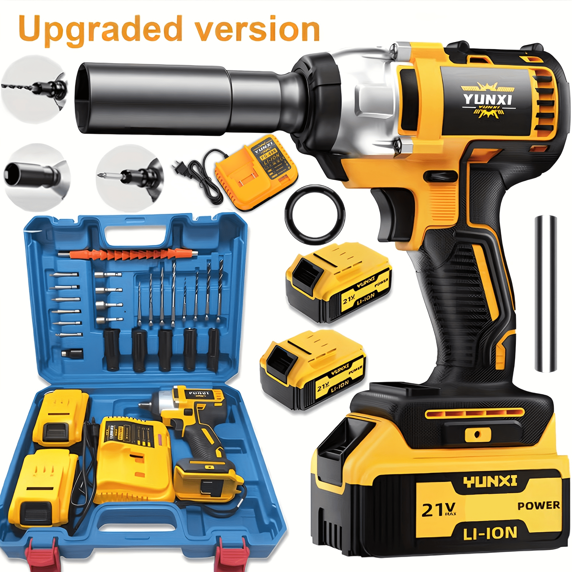 21V Cordless Impact Wrench, Portable Power Tool for Home & Outdoor Use