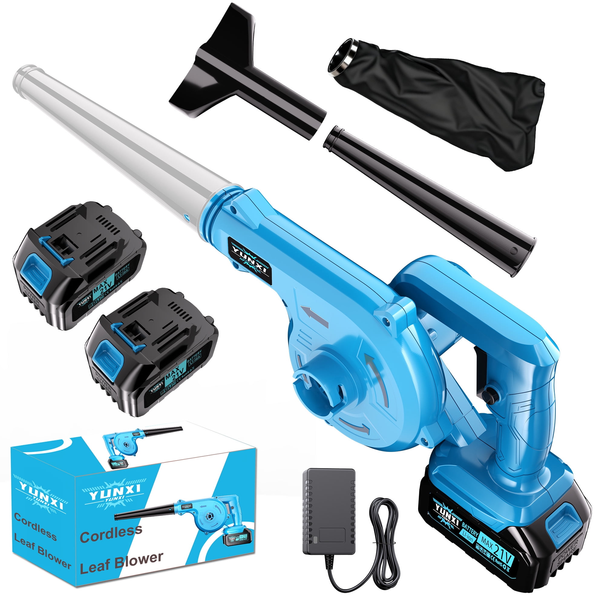 21V Cordless Leaf Blower, High Power Handheld Electric Lightweight Blower for Lawn Care, Snow Cleaning, Yard & Garden Dust & Pet Hair Removal
