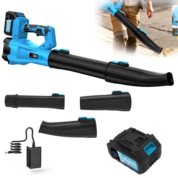 990, 000 RPM Cordless Leaf Blower with 2 Batteries & Charger Electric ...