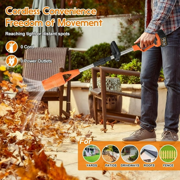 21V Cordless Leaf Blower with 2 Batteries and Charger