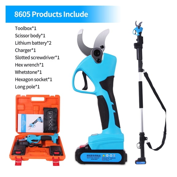 21V Cordless Lithium-ion Progressive Pruning Shear With Extension Rod Bonsai Electric Tree Branches Garden Tools 40MM Max Cutter ,Long-Lasting