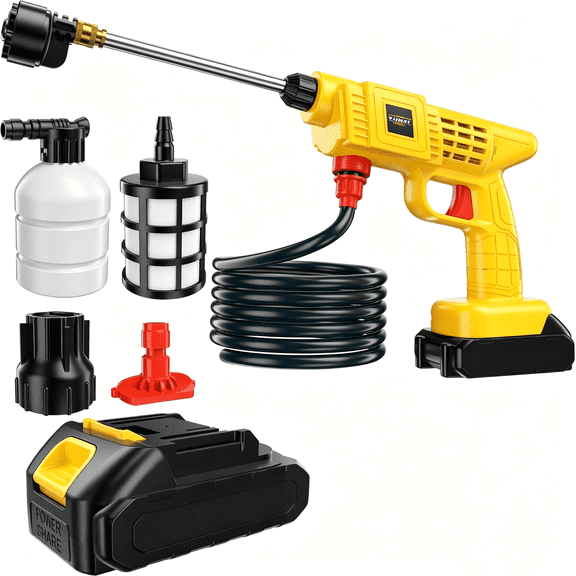 21V Cordless Pressure Washer, Portable Power Cleaner with Battery, for Car, Patio, Garden
