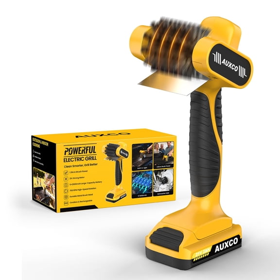 21V Electric Grill Brush, 700 RPM Stainless Roller Cleaner with LED Light VT04