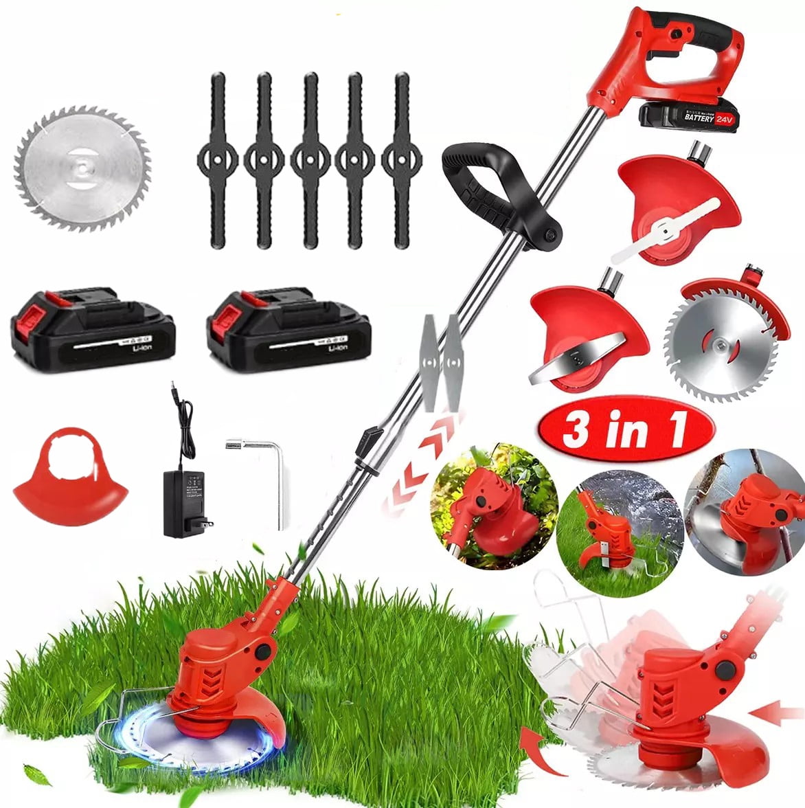 21V Electric Weed Eater, Electric Cordless Weed Wacker Electric Grass