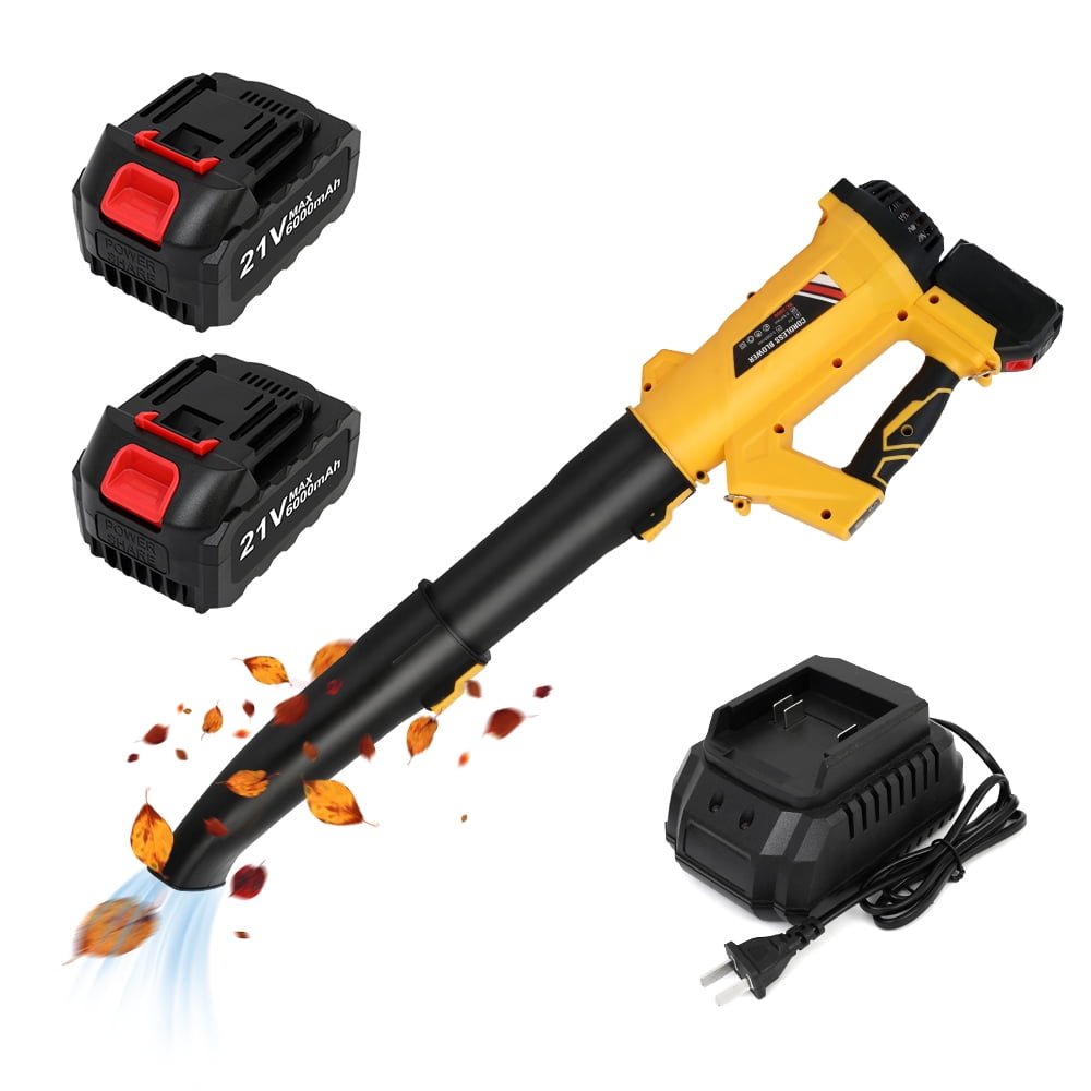 21V Handheld Cordless Leaf Blower, 540CFM/170MPH Electric Leaf Blower with 2PCS 6.0Ah Batteries and Fast Charger, 6-Speed Modes, Touch Switch, and Turbo Mode for Patio and Driveway Cleaning