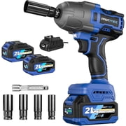 21V High Torque Cordless Impact Wrench 1/2 Inch Electric Impact Gun Battery Powered Impact Wrench Kit with 2 x 4000mAh Batteries Fast Charger Heavy Duty Power Impact Wrench for Car Tire Repair