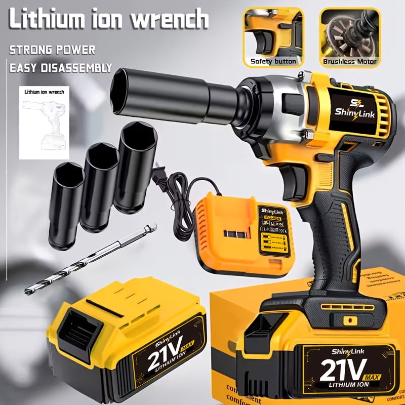 21V Impact Wrench Kit with 4000mAh Lithium-Ion Battery & Heavy-Duty Motor - Wireless Drill/Driver Compatible for Car, Truck, Motorcycle, Repair - Ideal Gift for Mechanics, DIYers, Men