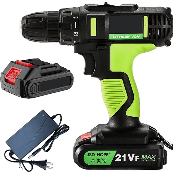 21V Industrial-Grade Cordless Drill&Electric Screwdriver-Multi-Function Rechargeable Power Tool for Home and Professional Use