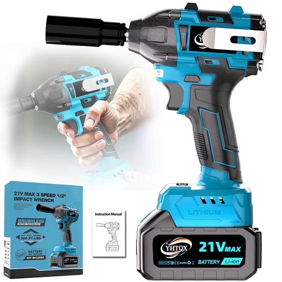 21V Max Brushless Cordless Impact Wrench, Brushless Power Tool for Auto Repair & Household DIY Projects