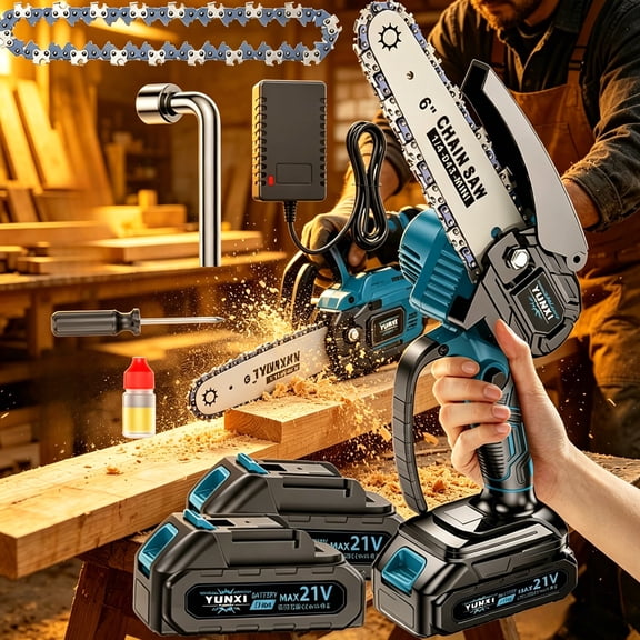 21V Mini Chainsaw,Portable Electric Chainsaws Cordless,Handheld Chain Saw Pruning Shears Chain Saws for Tree Branches,Courtyard,Household and Garden,Father Day Gift for Men Dad Husband Women