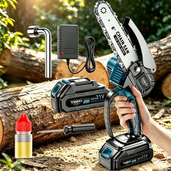 21V Mini Chainsaw,Portable Electric Chainsaws Cordless,Handheld Chain Saw Pruning Shears Chain Saws for Tree Branches,Courtyard,Household and Garden,Father Day Gift for Men Dad Husband Women