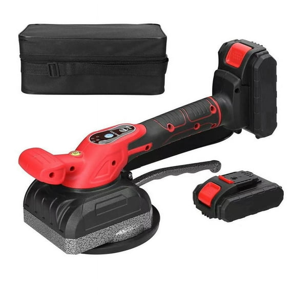 21V Tile Tiling Machine 5 Gears Adjustable Suction Cup Home Decoration Wall Floor Tiles Electric Vibrating Tool US Plug1 x Tile Tiling Machine 1 x Battery 1 x Battery Recharger